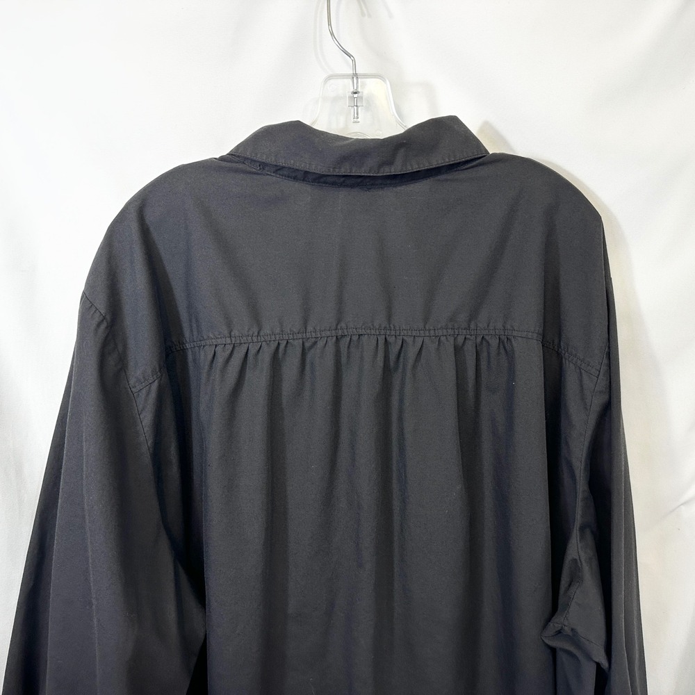 Roamans Plus Size 3X Top Solid Black Button Up‎ Long Sleeve Career Capsule 1290 - Picture 5 of 7